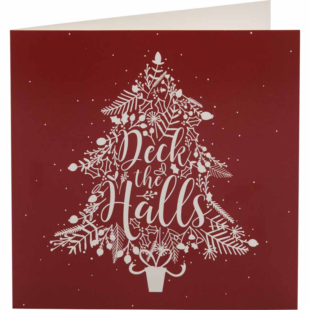 Wilko Standard Deck the Halls 15 pack Christmas Cards Image 2