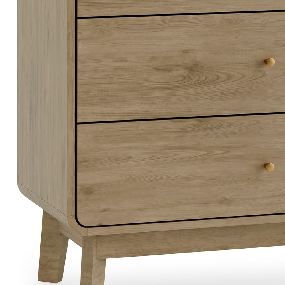 Julian Bowen Ingrid 3 Drawer Oak Chest of Drawers Image 6