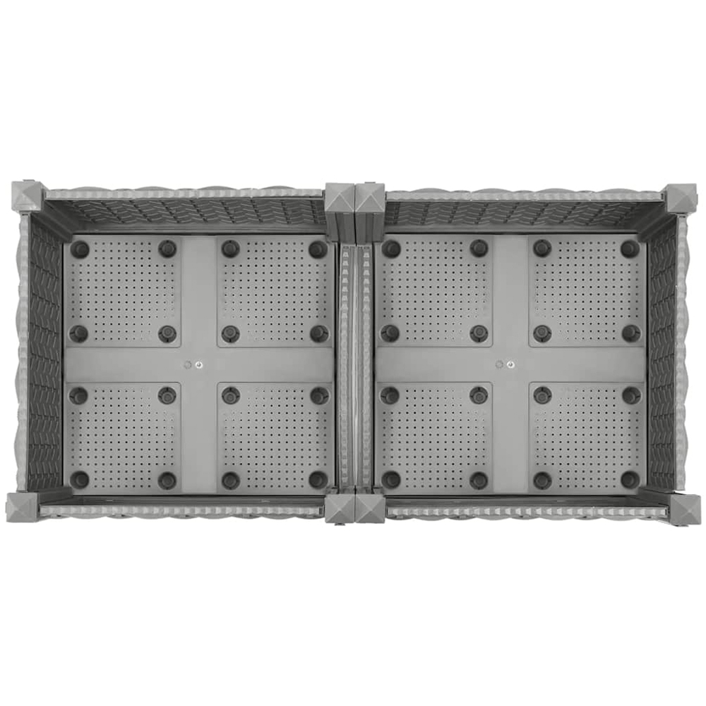 vidaXL 2-Tier Grey Plastic Raised Garden Bed 80 x 40 x 71cm Image 5