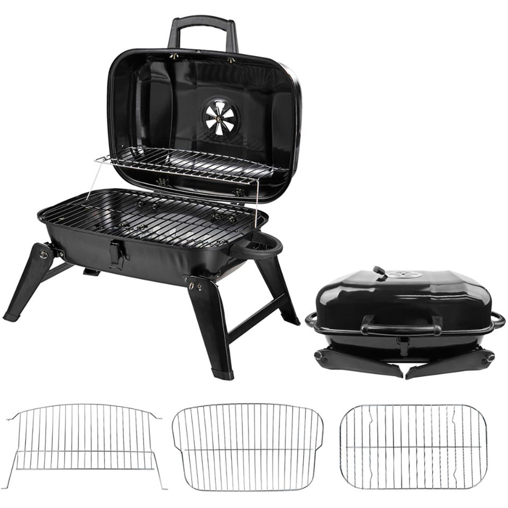 Alivio Black Portable Barbecue Charcoal Grill Image 2
