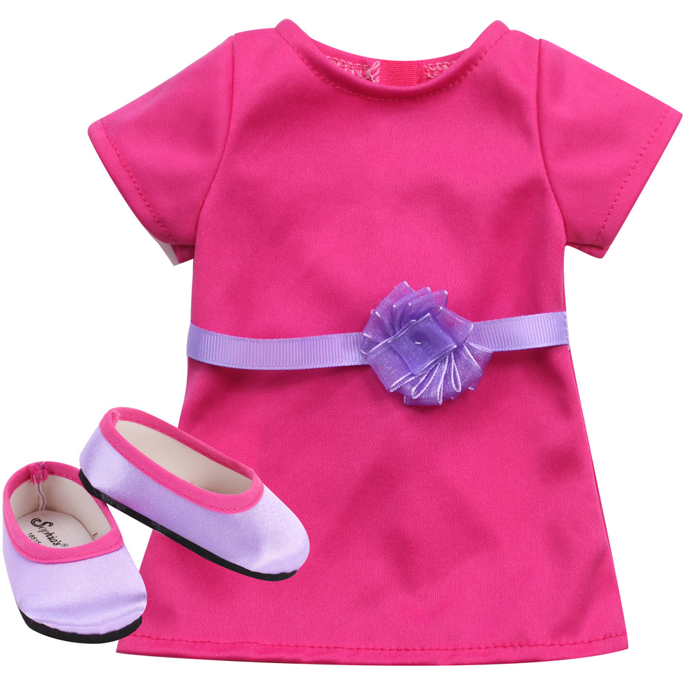Teamson Kids Chloe Blonde Vinyl Doll in Hot Pink Dress and Purple Satin Shoes Image 4