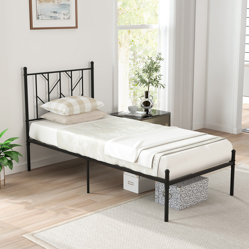 Costway Single Black Metal Bed Frame Image 3