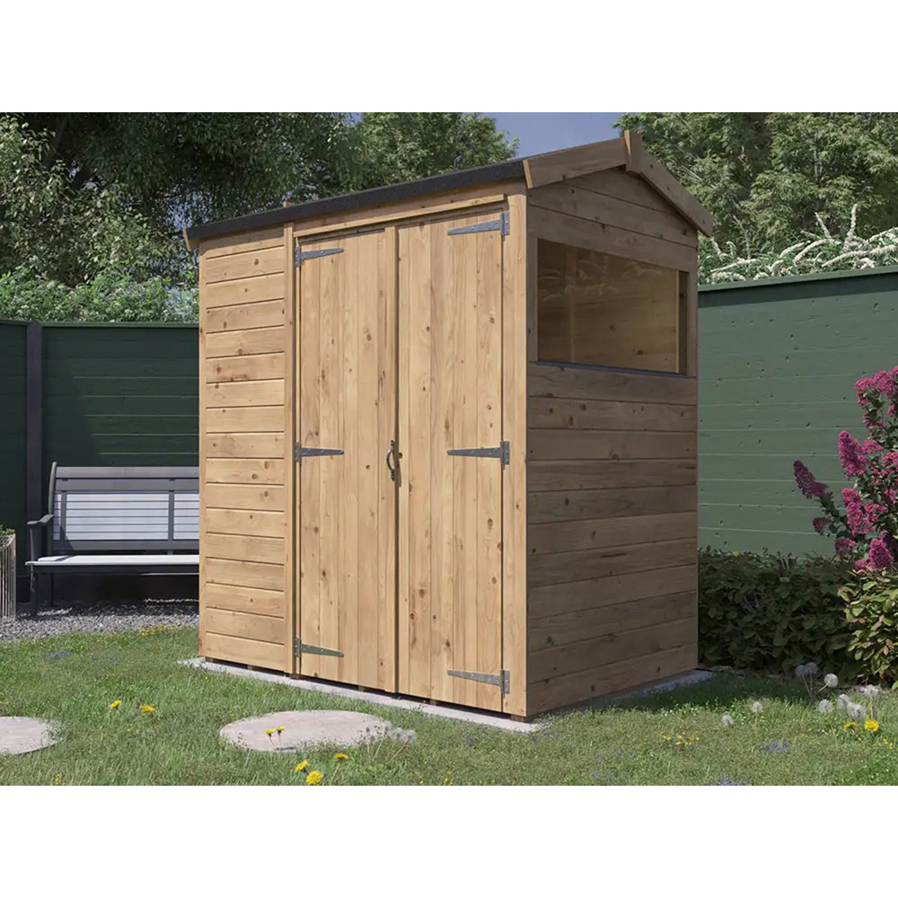 Dunster House Overlord 6 x 4ft Modular Brown Apex Garden Shed Image 3