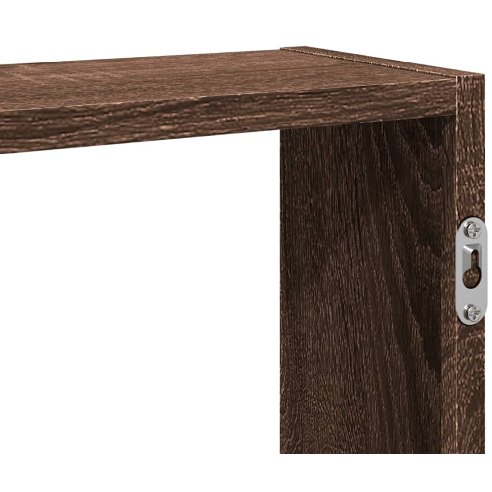 vidaXL 4 Shelf Brown Oak Floating Wall Shelf Image 7