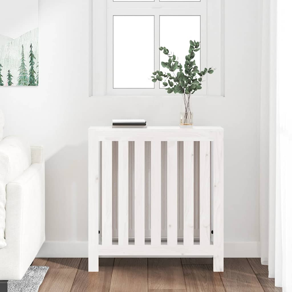 vidaXL White Pine Wood Radiator Cover 840 x 795mm Image 2
