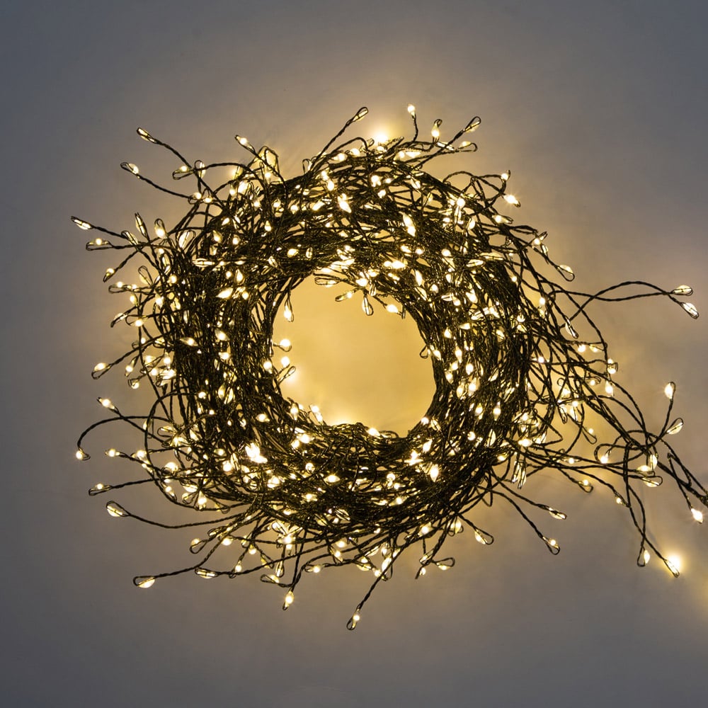The Christmas Workshop 3m 480 Warm White LED Green Cluster String Light Image 2