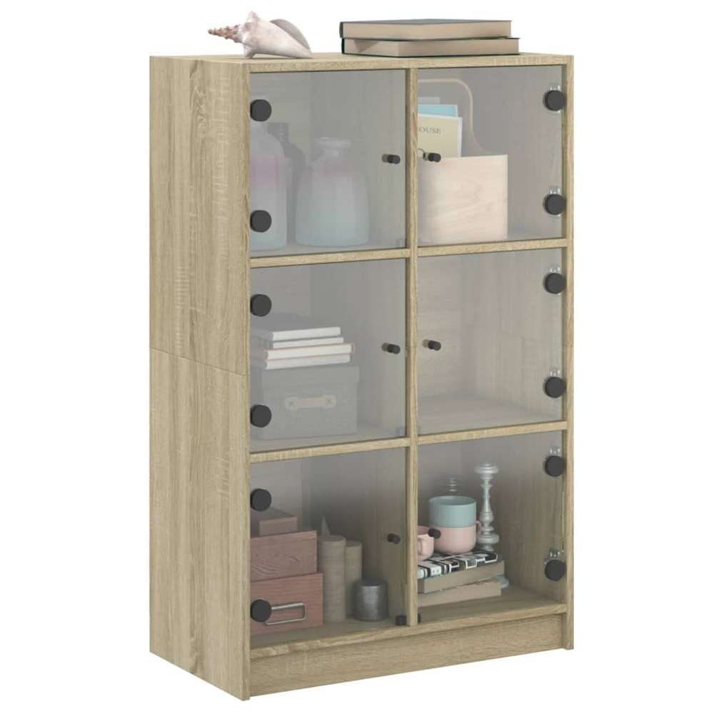 vidaXL 6 Glass Door Sonoma Oak Highboard Image 4