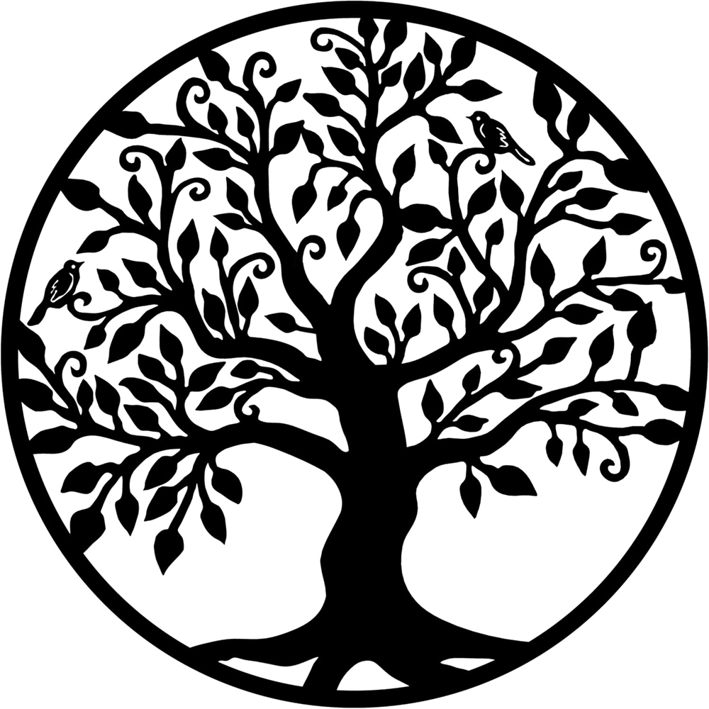 Decortie Tree of Life and Birds Botanical Metal Wall Decor Image 1