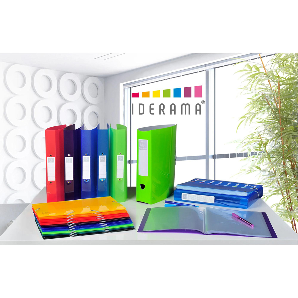 Exacompta Iderama Rigid A4+ Anise Green PP 4R Ring Binder 30mm 10 Pack Image 6