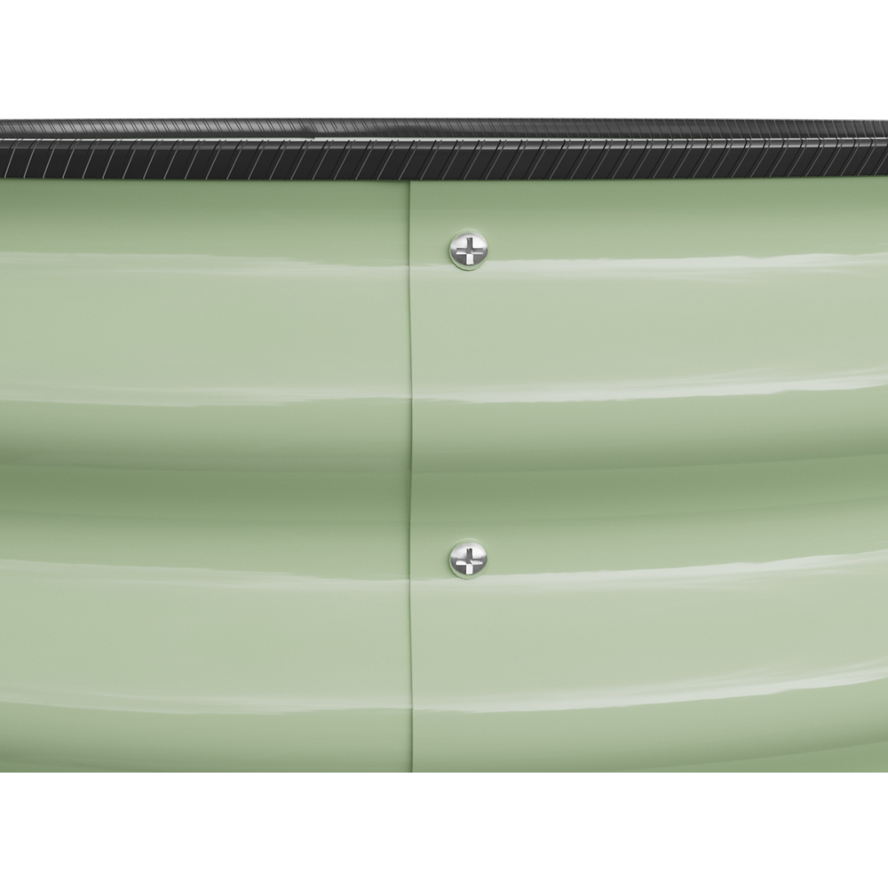 Living and Home Green Round Metal Raised Garden Bed with Open Bottom 60 x 30cm Image 6
