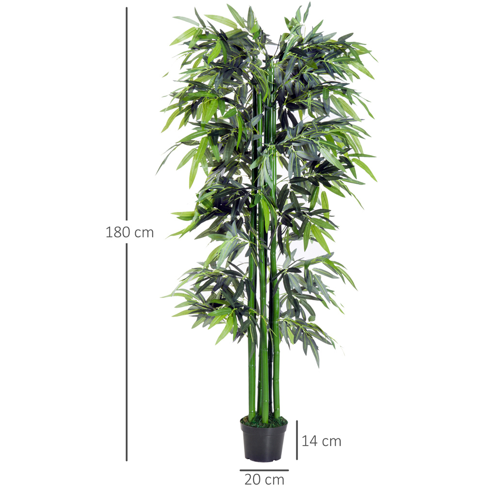 Outsunny Bamboo Tree Artificial Plant In Pot 6ft Image 4