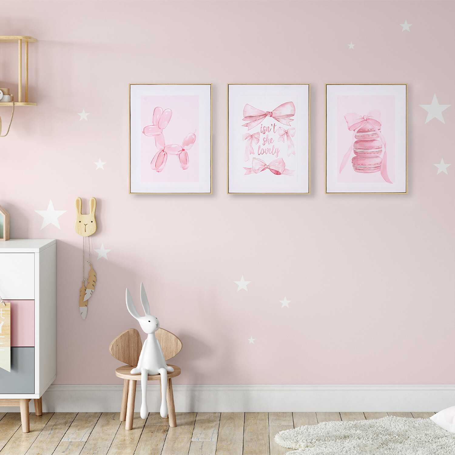 Set of 3 Coquette Aesthetic Framed Art - Pink Image 5