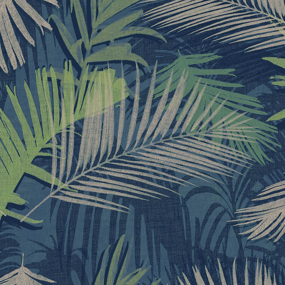 Boutique Jungle Glam Blue and Green Wallpaper Image 1