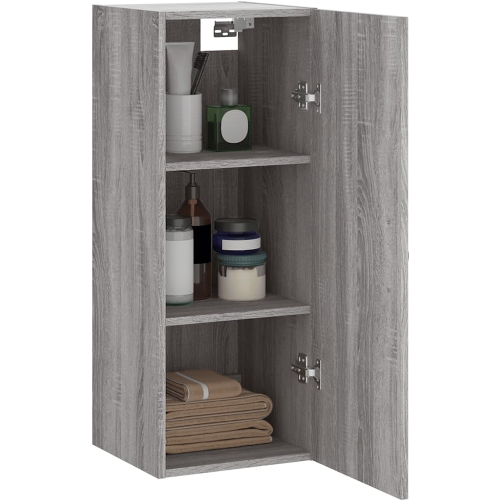 vidaXL Single Door Grey Sonoma Wall Mounted Slim Storage Cabinet Image 4