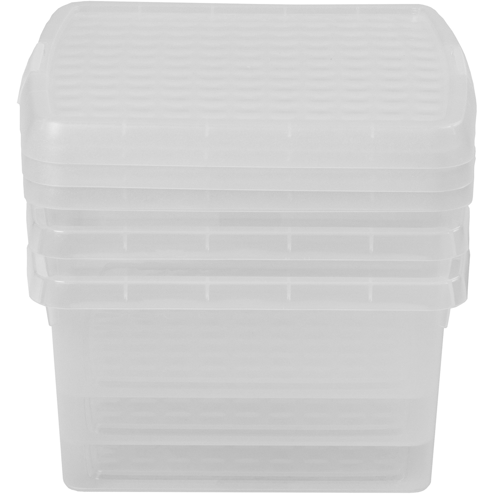 Wham Clip 9L Clear Square Storage Box with Lid 3 Pack Image 5