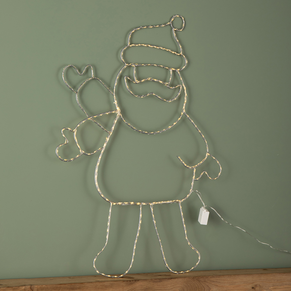 Samuel Alexander 320 Warm White LED Light-Up Waving Santa Christmas Silhouette 79 x 54cm Image 8