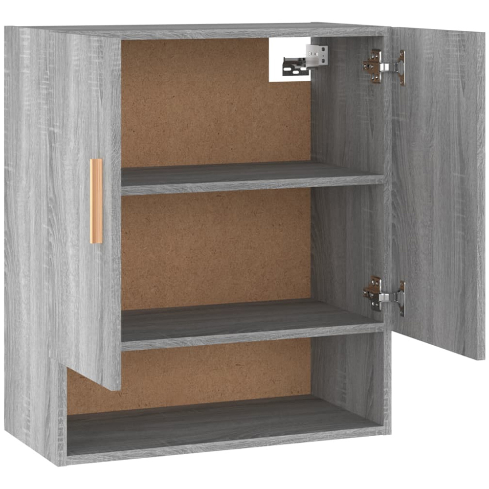 vidaXL 2 Door Single Shelf Grey Sonoma Wall Cabinet Image 7