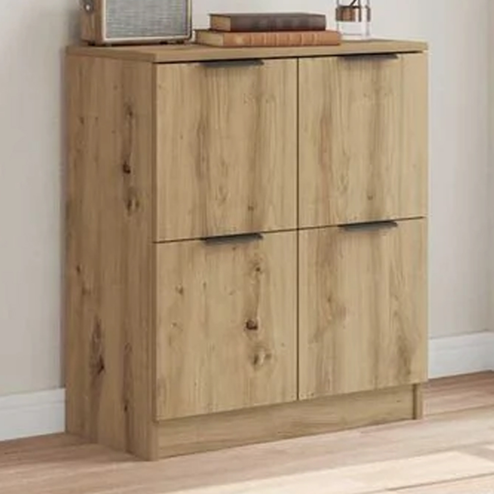 vidaXL 4 Door Artisan Oak Sideboard Image 1