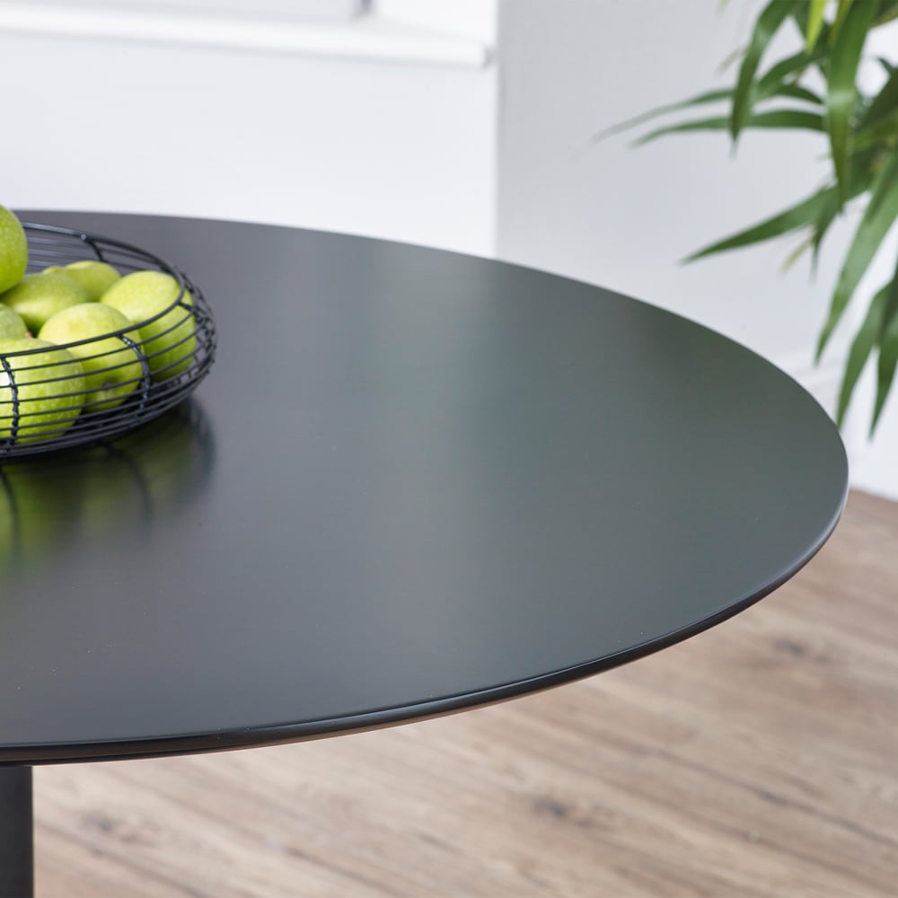 Julian Bowen Nero 4 Seater Round Dining Table Black Image 4