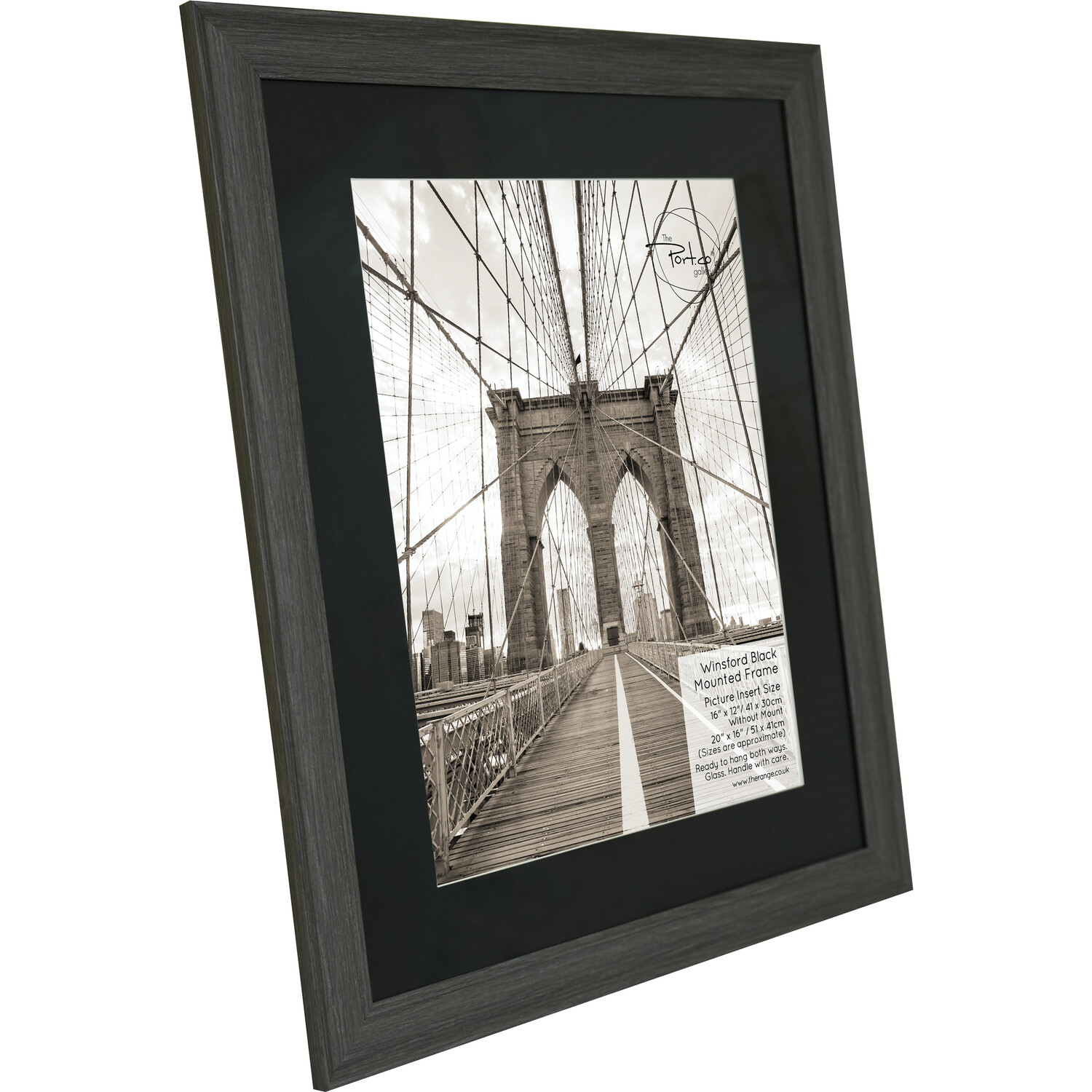 The Port. Co Gallery Winsford Black Mounted Photo Frame 16 x 12 inch Image 2