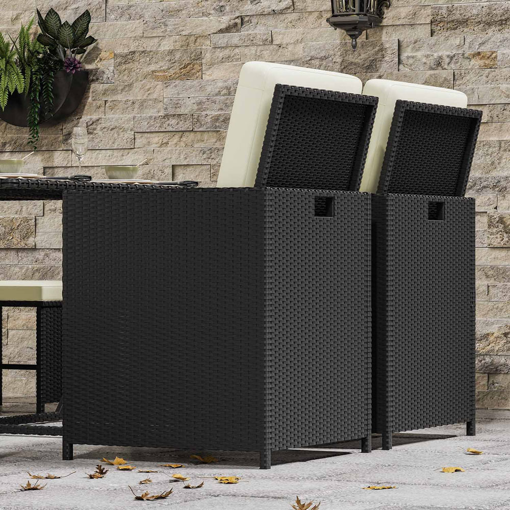 Rattrix 8 Seater Black Rattan Garden Dining Furniture Set Image 4