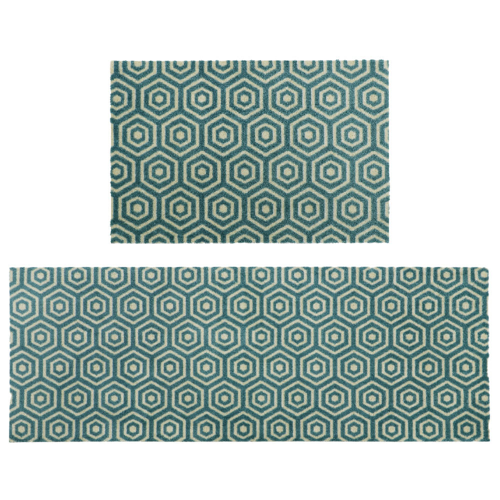 JVL Geo Hex Mega Mat Runner 57 x 150cm Image 1