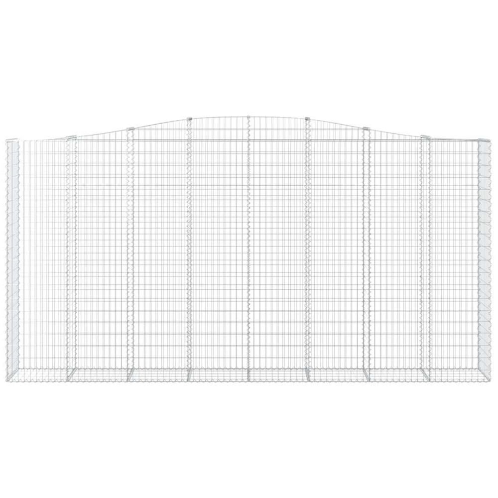 vidaXL Silver Galvanised Iron Arched Gabion Basket 400 x 50 x 200/220cm 9 Pack Image 2