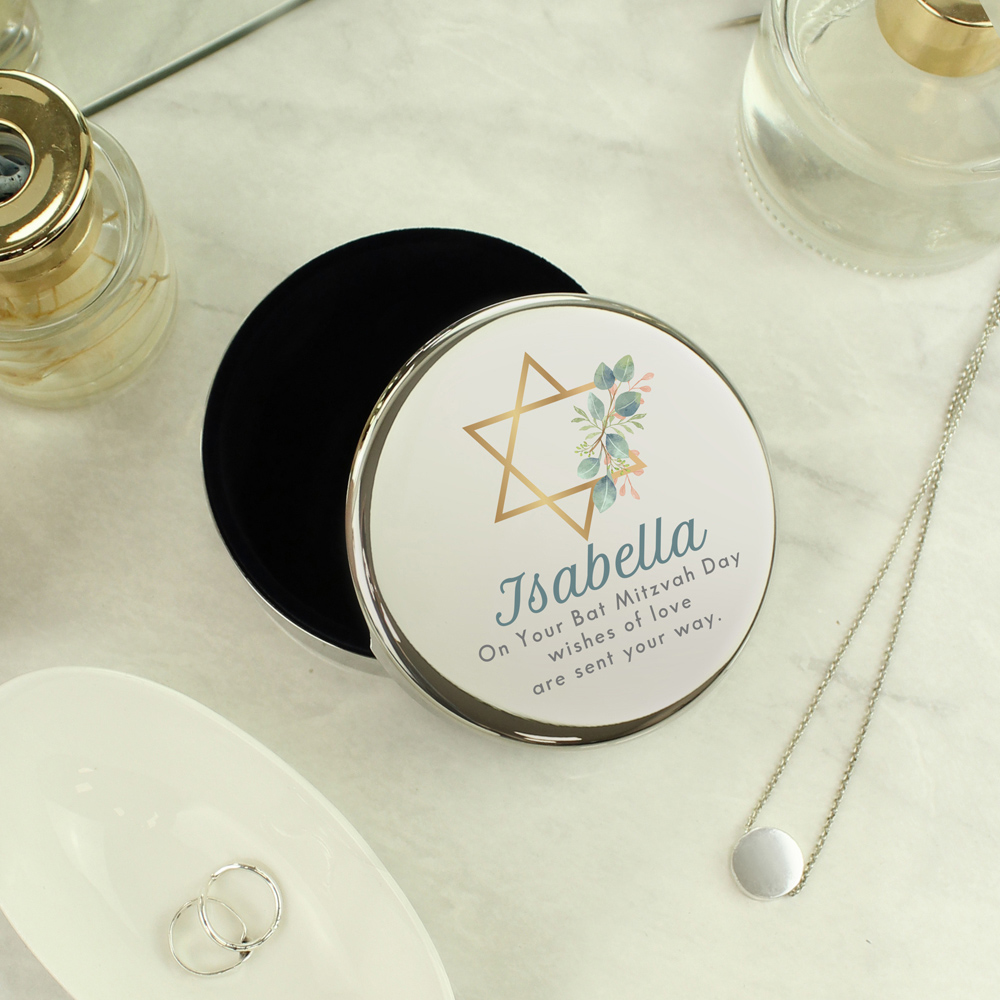 Personalised Memento Personalised Bat Mitzvah Round Trinket Image 3
