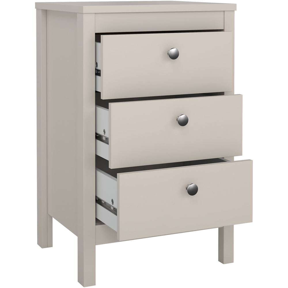 Florence Madrid 3 Drawer Cashmere Bedside Table Image 5