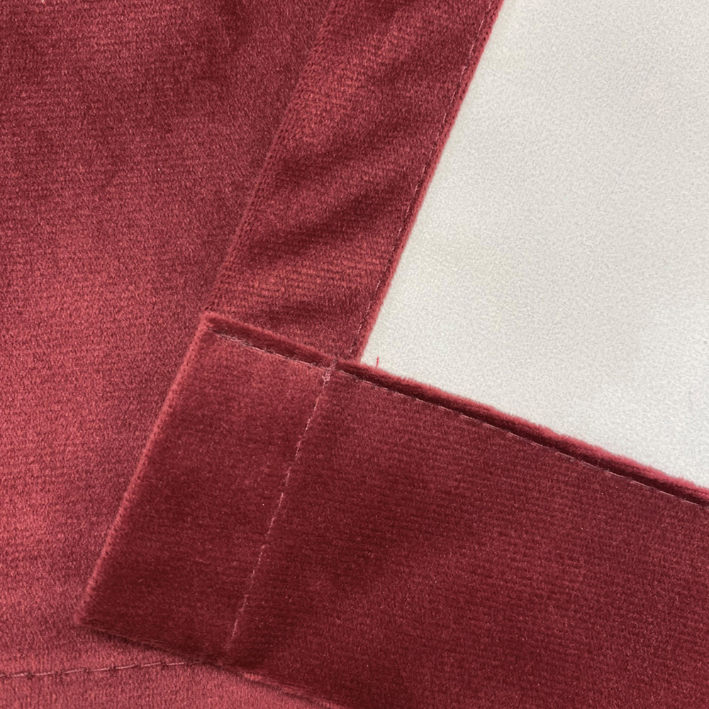 Enhanced Living Oxford Red Thermal Blackout Pencil Pleat Velvet Curtains 117 x 137cm Image 4