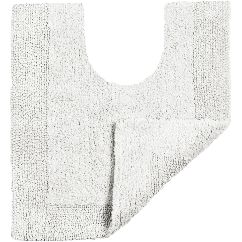 Allure Bath Fashions Elegance White Reversible Pedestal Mat 53 x 55cm Image 3