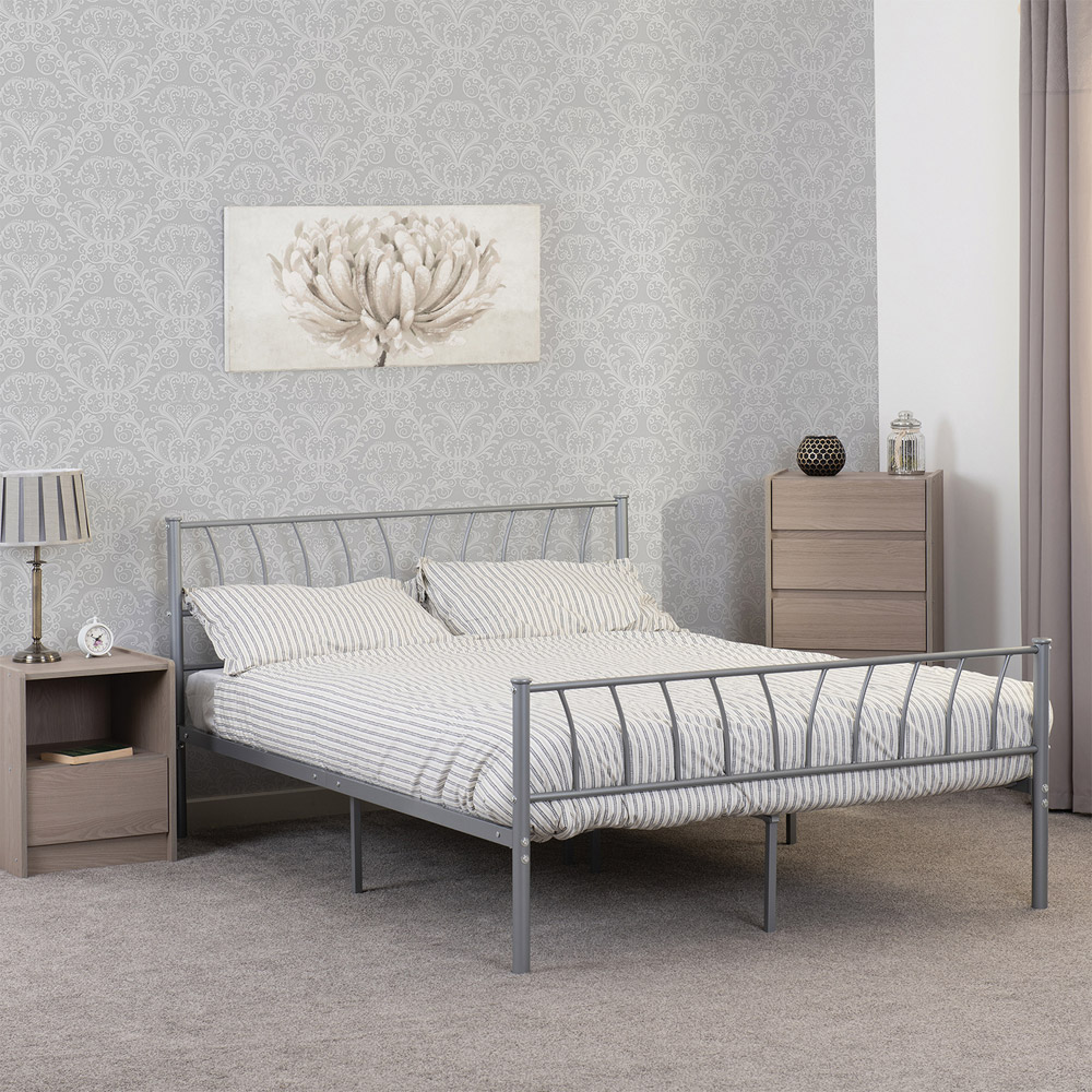 Seconique Harlow Double Silver Bed Frame Image 8