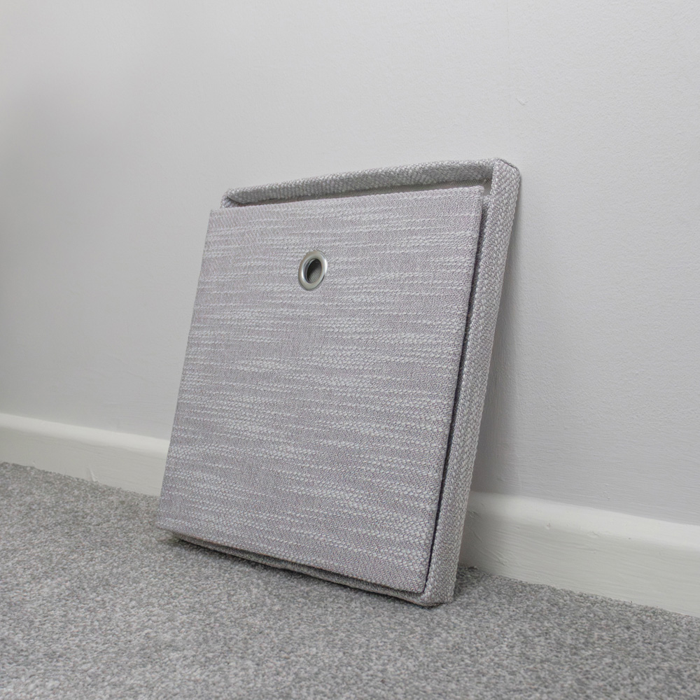 JVL Serena Light Grey Foldable Cube Organiser Box with Lid  Image 8