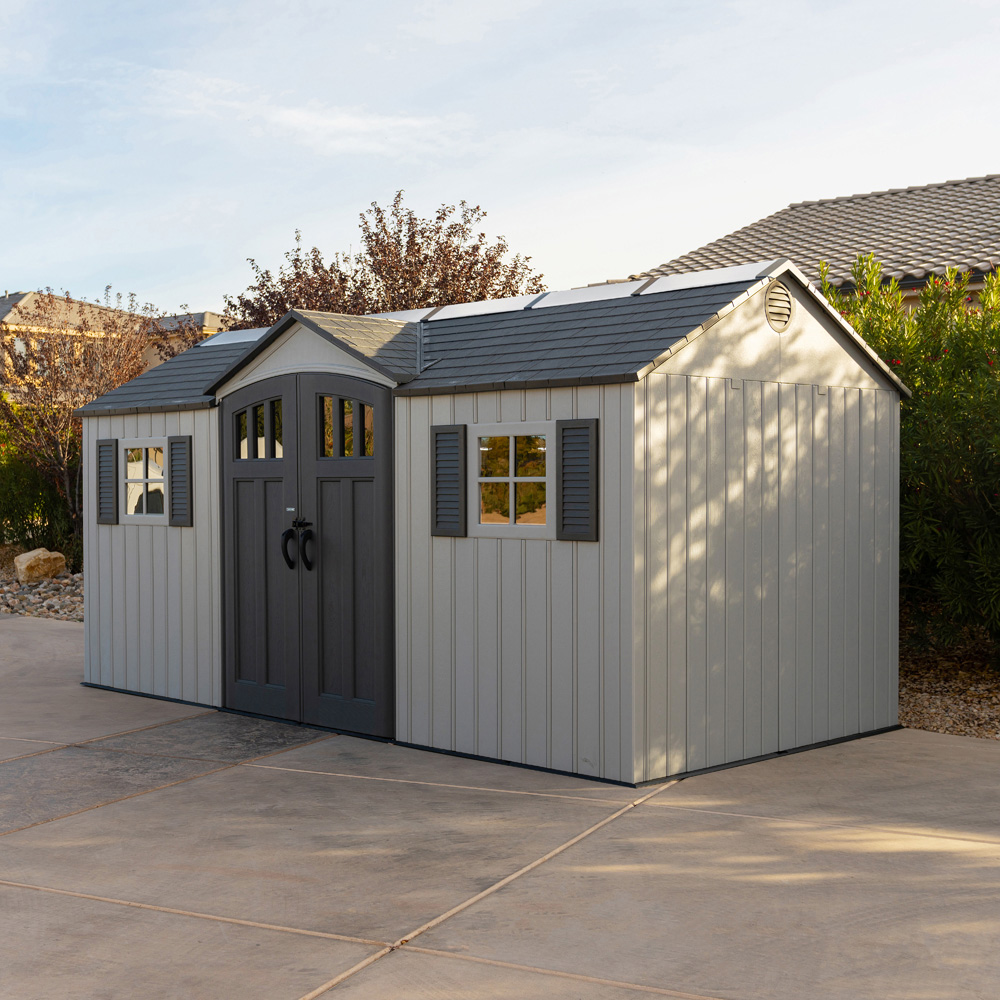 Lifetime Products 15 x 8ft Double Door Garden Storage Shed Image 2