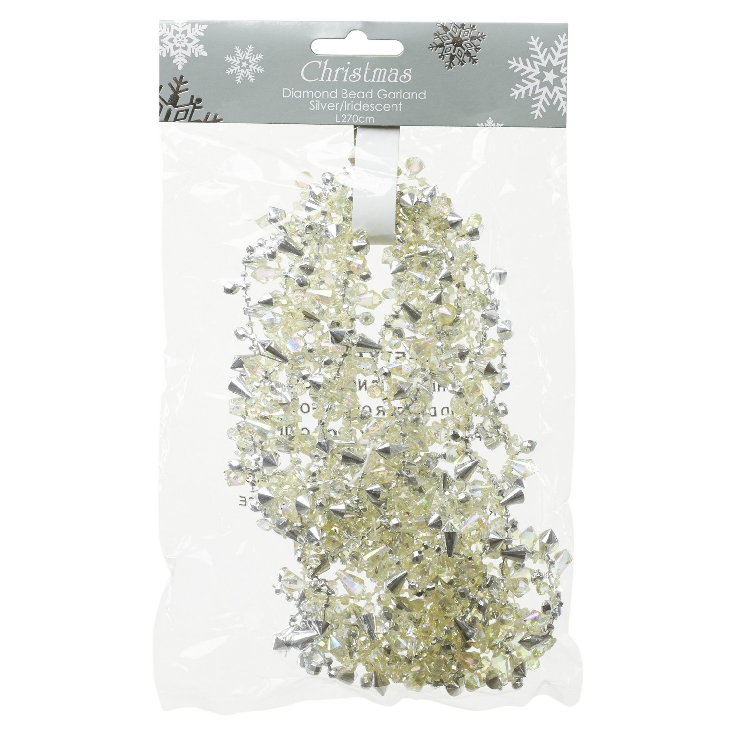Frosted Fairytale Silver Garland with Iridescent Beads Image 1