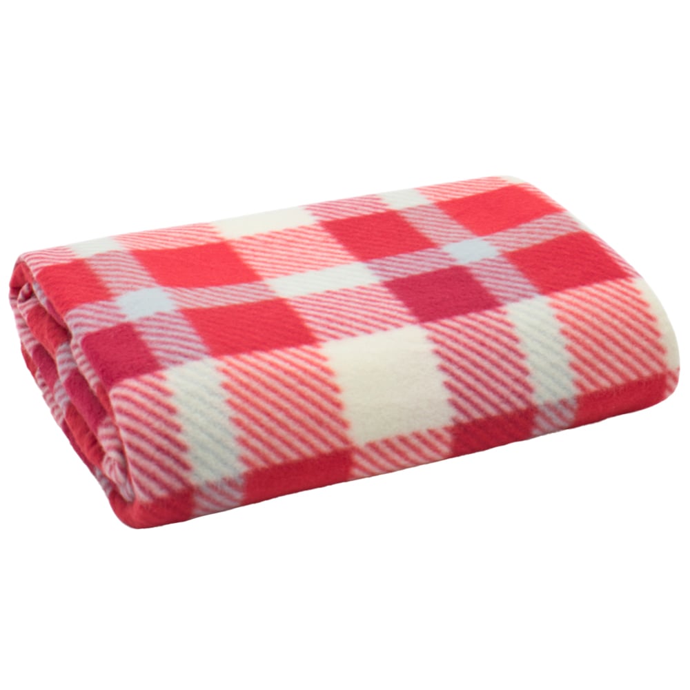 Velosso Red Check Polar Fleece Blanket 152 x 127cm Image 1