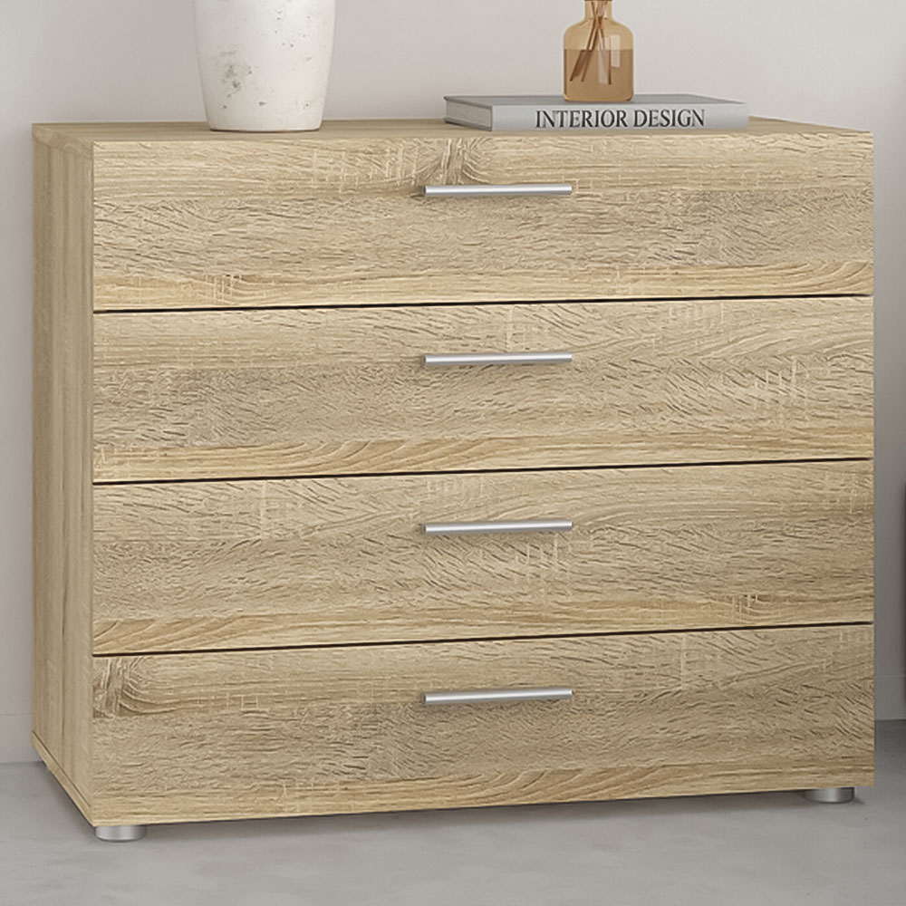 Florence 4 Drawer Oak Chest of Drawers Image 1