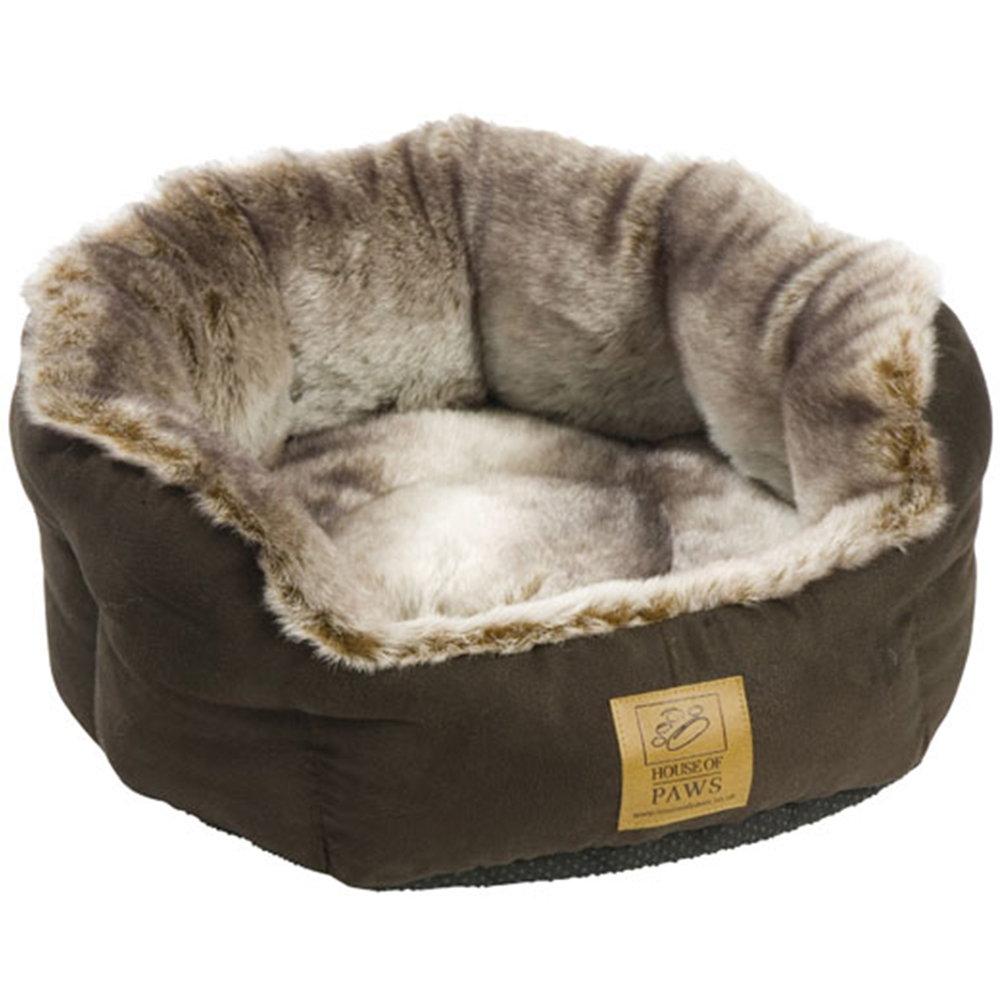 House Of Paws Medium Happy Pet Arctic Fox Brown Snuggle Pet Bed Image