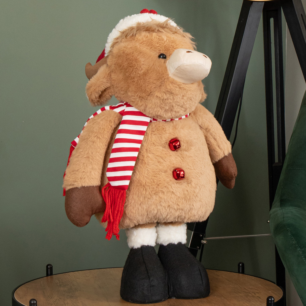 Samuel Alexander Plush Standing Highland Boy Cow with Extendable Legs Christmas Decoration 84cm Image 3