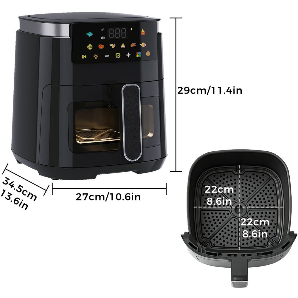 Spector FR1008-BK-UK Black Oil-Free Digital Air Fryer 5L 1250W Image 9