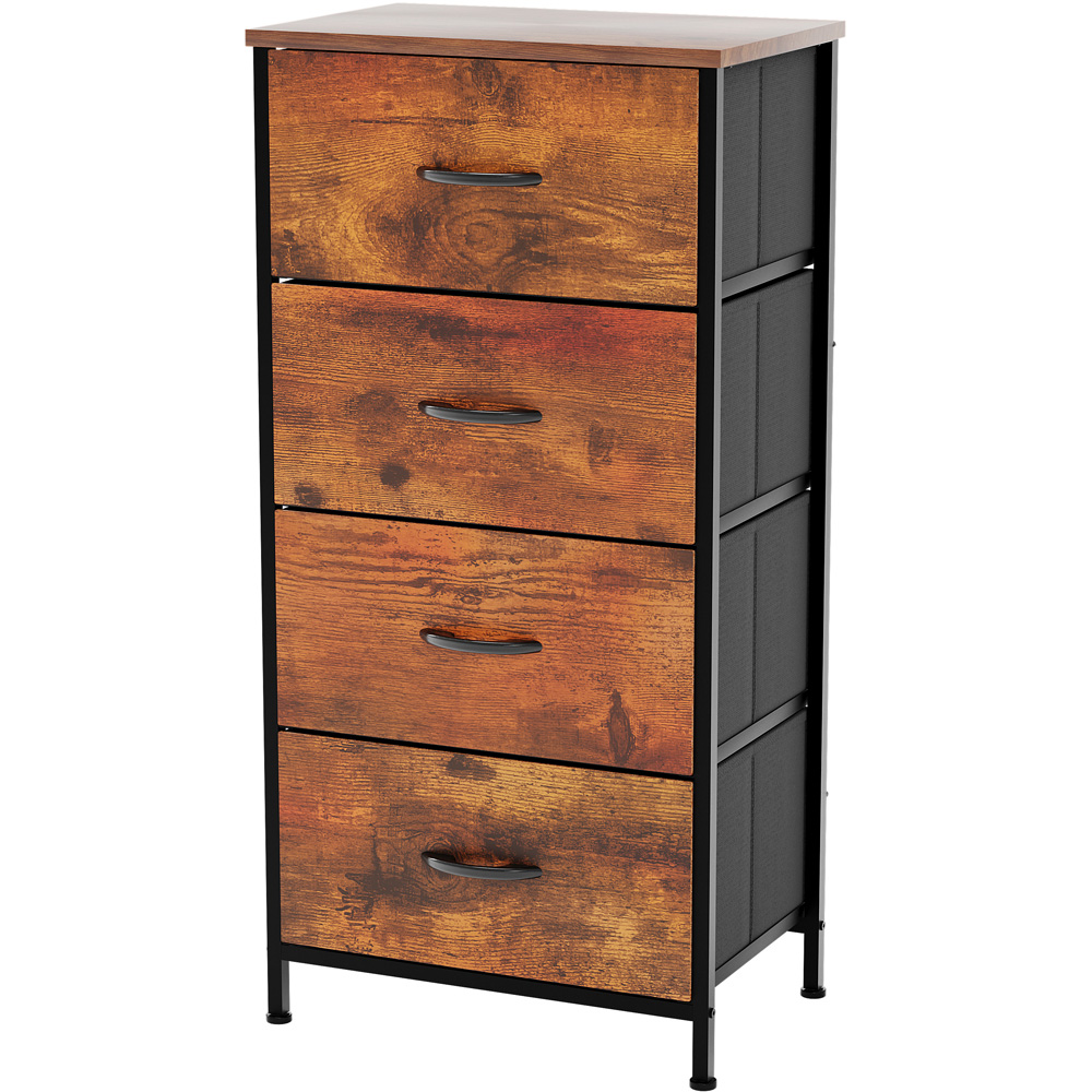 Vida Designs Chorley 4 Drawer Rustic Brown Fabric Chest of Drawer Image 2