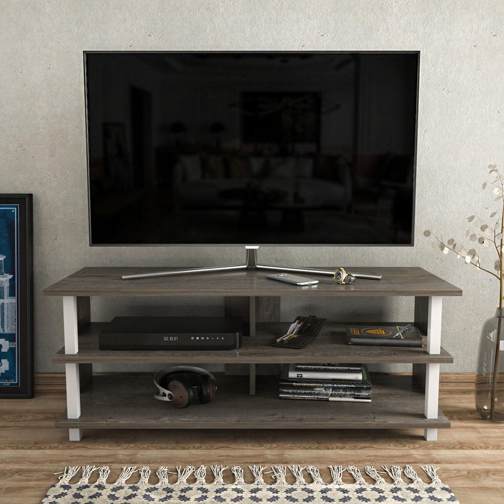 Decorotika Pueblo 4 Shelf White Wenge TV Stand for 55 inch TV Image 4