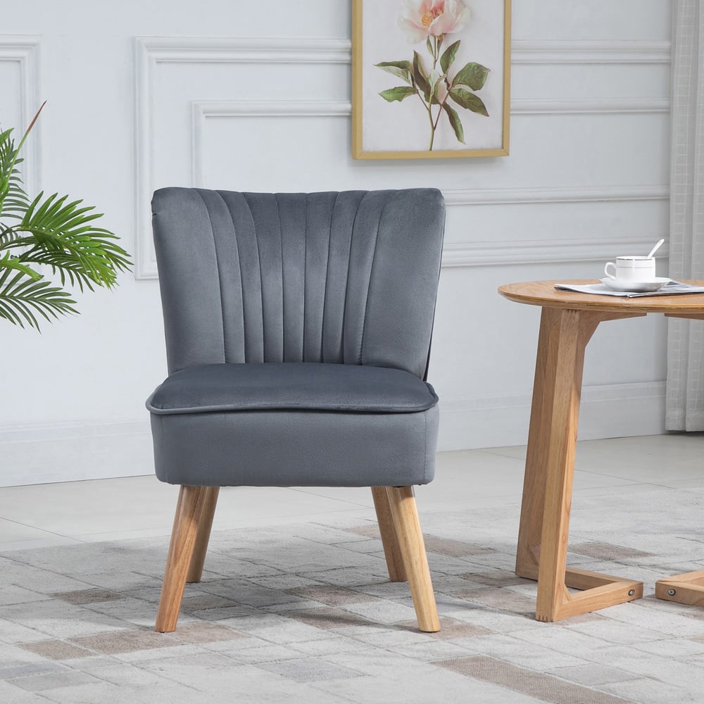 Portland Grey Velvet Accent Chair Image 2