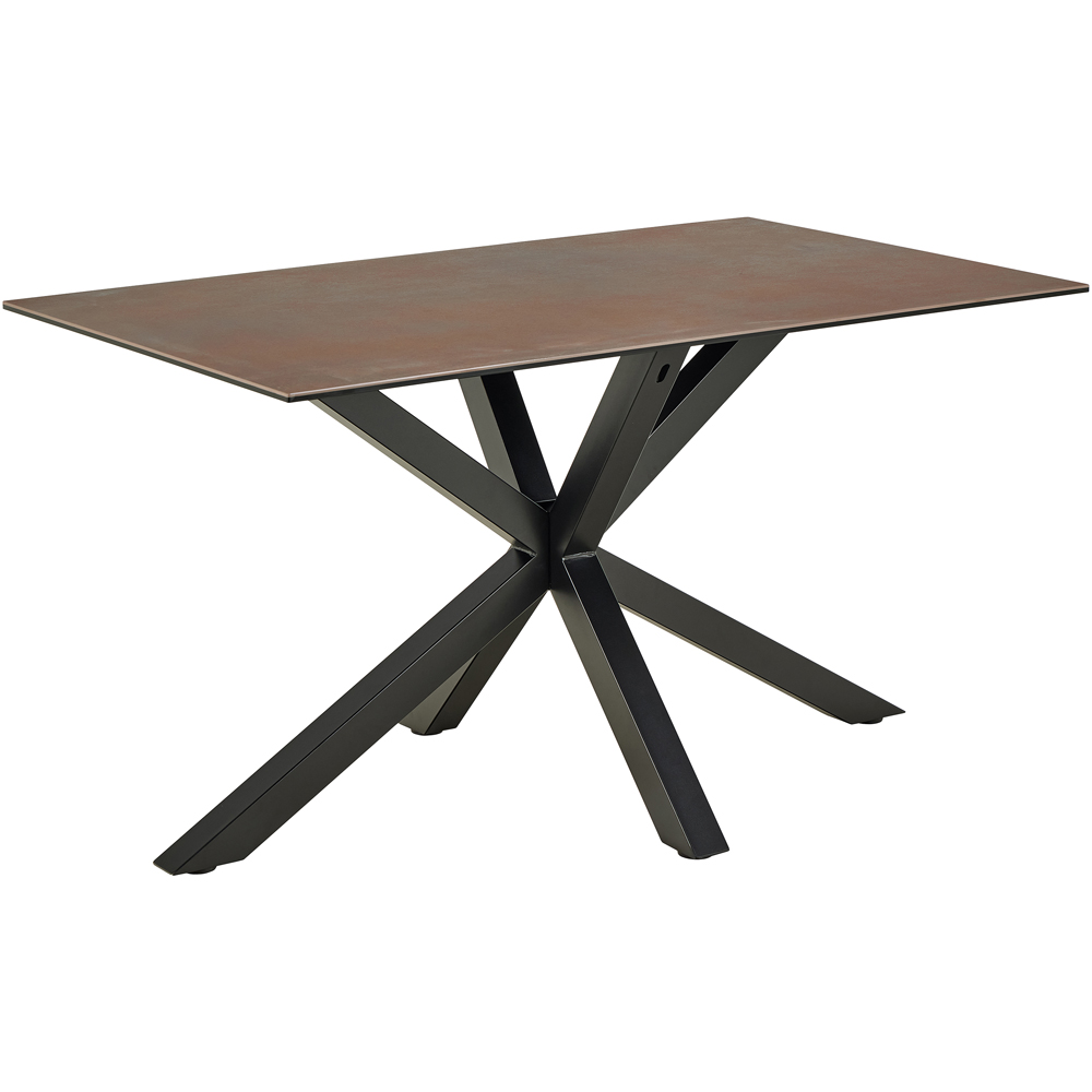 Furniture To Go Heaven 4 Seater Ceramic Rusty Brown Top Dining Table Image 3