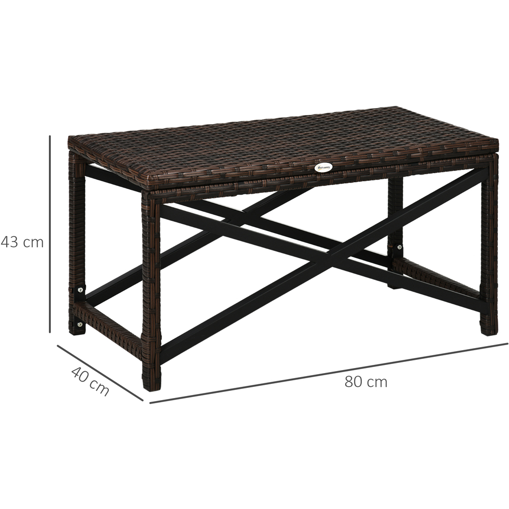 Outsunny PE Rattan Plastic Board Garden Coffee Table Image 9