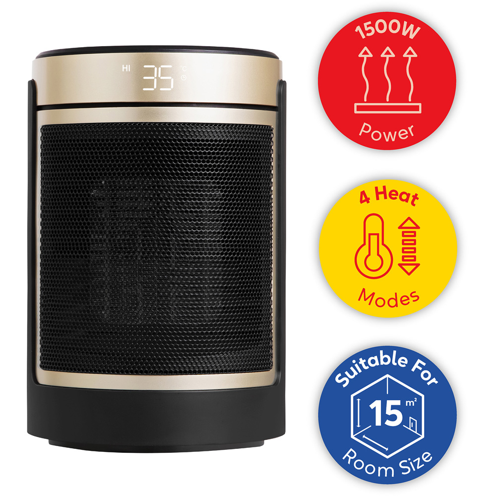 Russell Hobbs RHCH2002G Black and Gold Oscillating Ceramic Heater 1500W Image 8