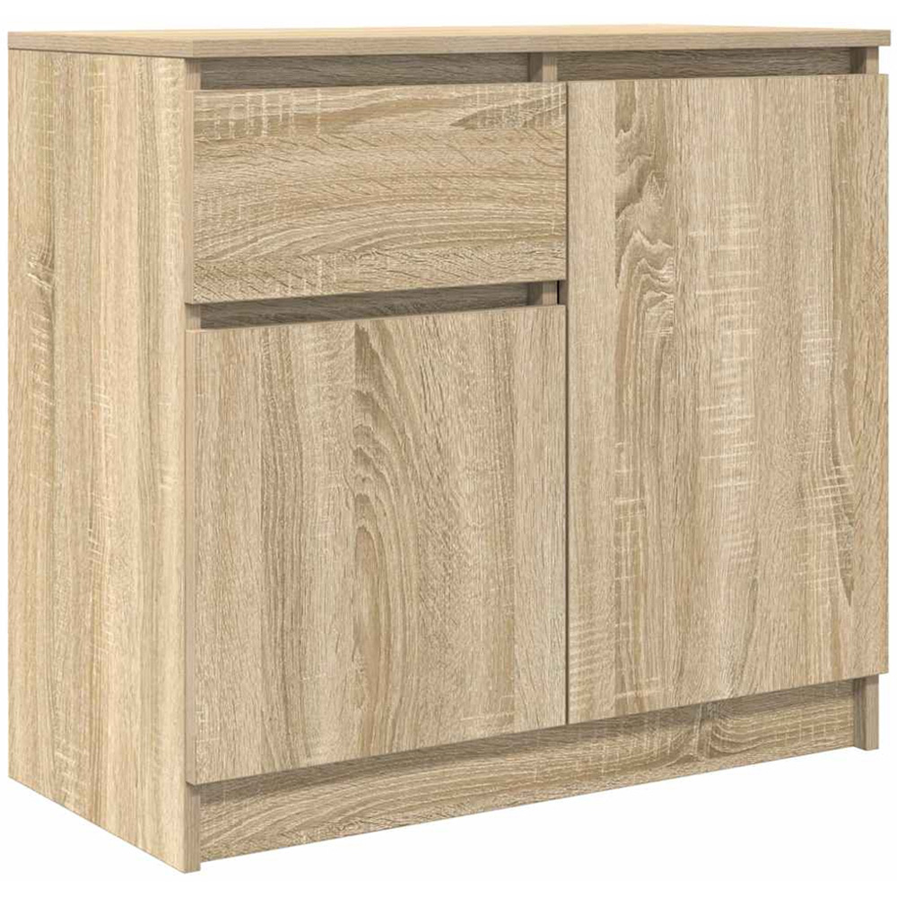 vidaXL 2 Door Single Drawer Sonoma Oak Highboard Image 2