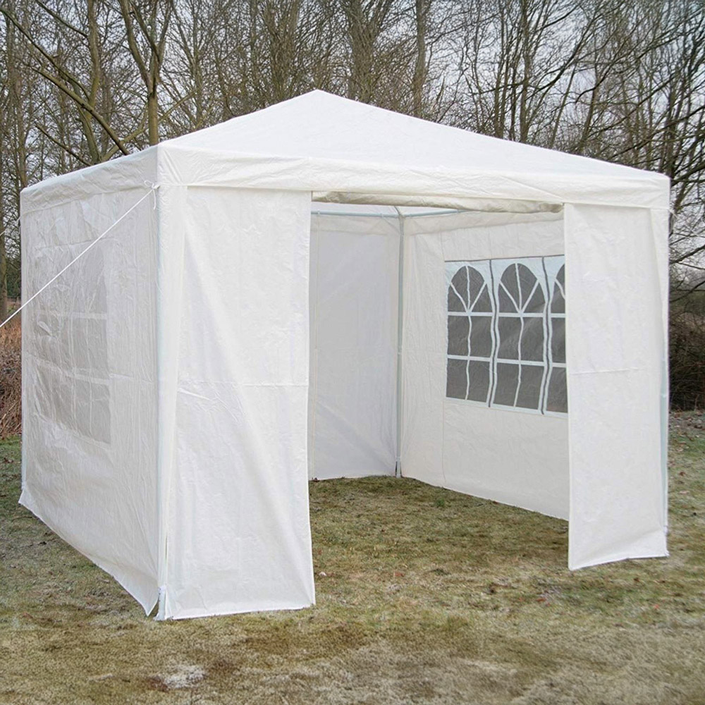 Gr8 Garden 3 x 3m White PE Gazebo with Sides Image 3