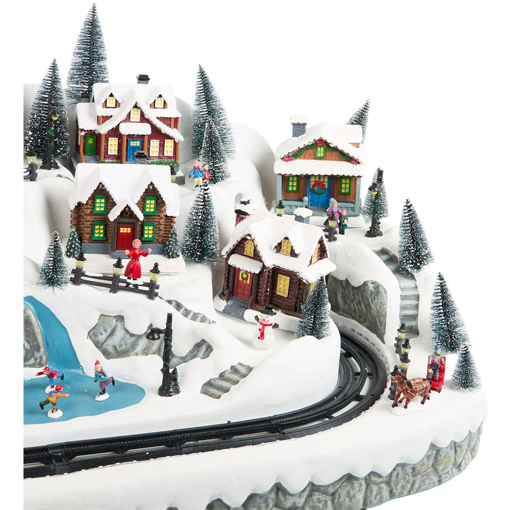 Christmas LED Village with Train Scene Image 5