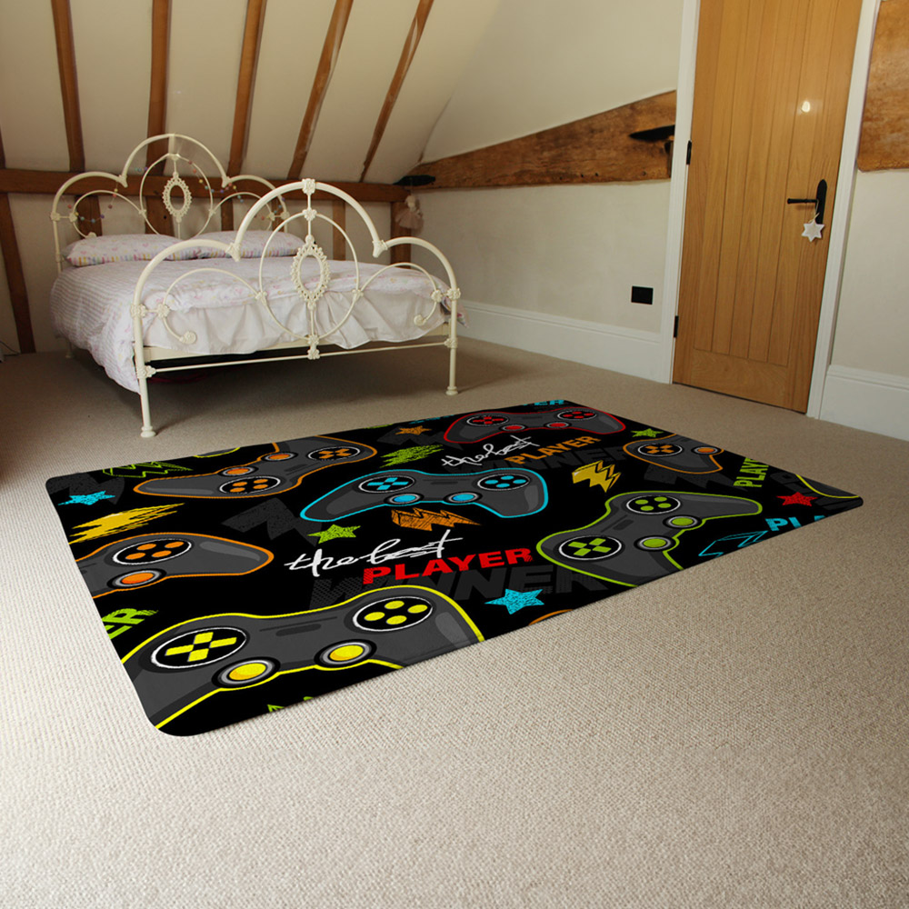 Benjamin Tate Design Faux Wool Extra Large Joystick Game Rug 230 x 160cm Image 4